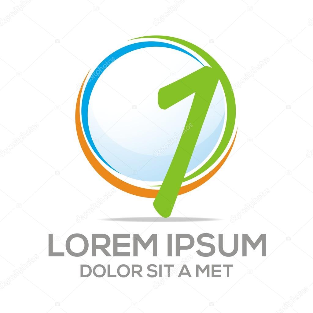 Circle logo number one vector graphic 1 symbol size round