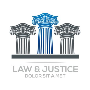 Logo hukuk bina ve adalet simge vektör