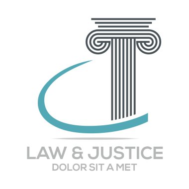 Logo hukuk bina ve adalet simge vektör
