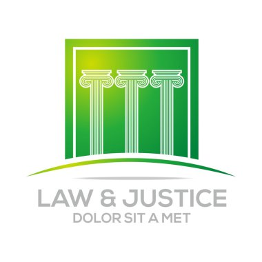Logo hukuk bina ve adalet simge vektör