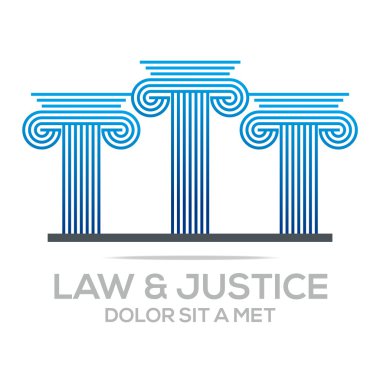 Logo law building and justice icon vector clipart