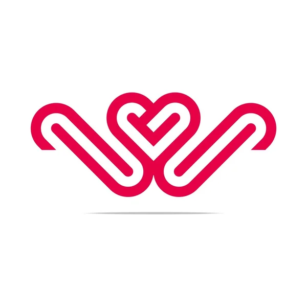 Abstraktní Logo srdce lásku Design vektor Business — Stockový vektor