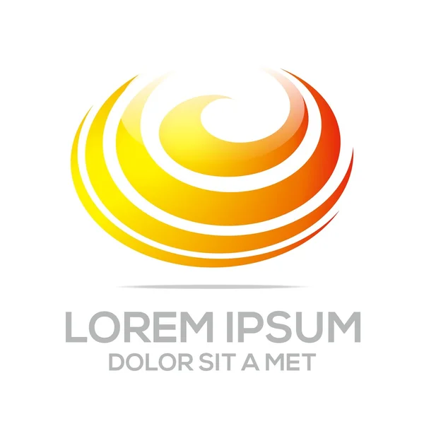 Idéia do logotipo Conceito de imaginação Ícone Círculo Spin — Vetor de Stock