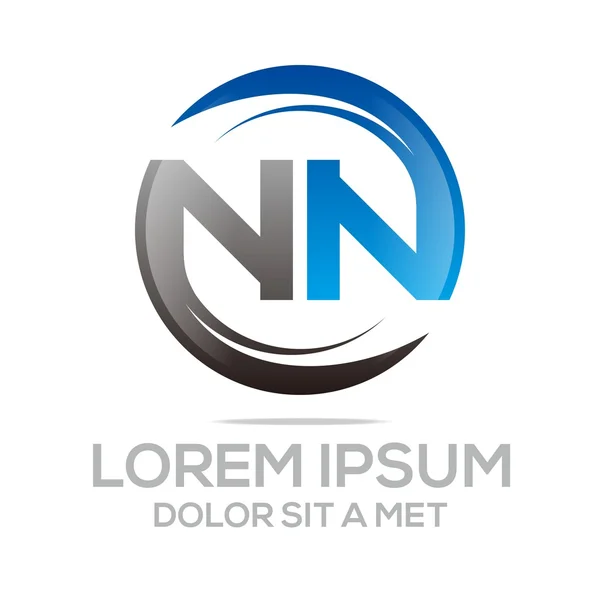 Logo Abstract Letter N Combination N Circle Vector — Stok Vektör