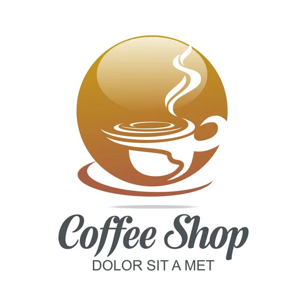 Logotipo boceto de café taza chocolate caliente gránulo vector — Archivo Imágenes Vectoriales