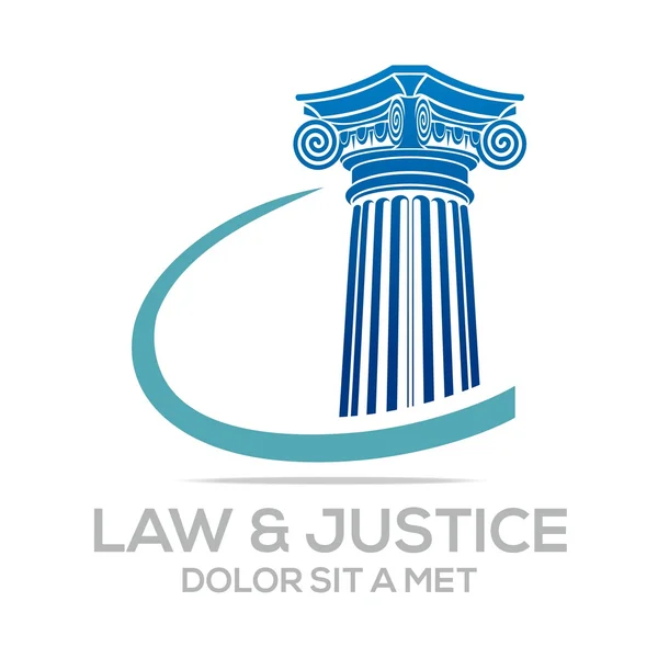 Logo edificio de la ley y la justicia icono vector — Vector de stock