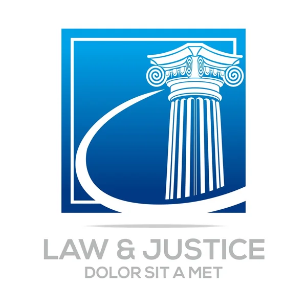 Logo law building and justice icon vector — Stock Vector