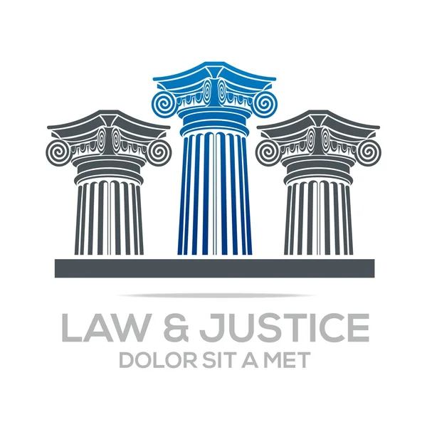 Logo bâtiment du droit et icône de la justice vecteur — Image vectorielle