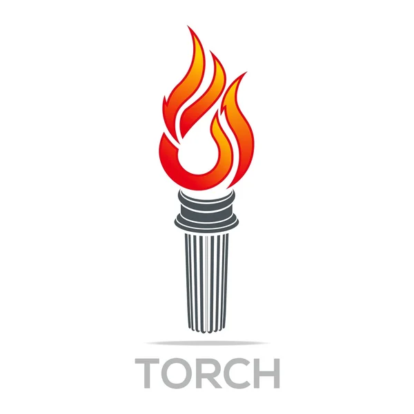 Flame fire torch design luxury logo icon shape vector — Stock Vector