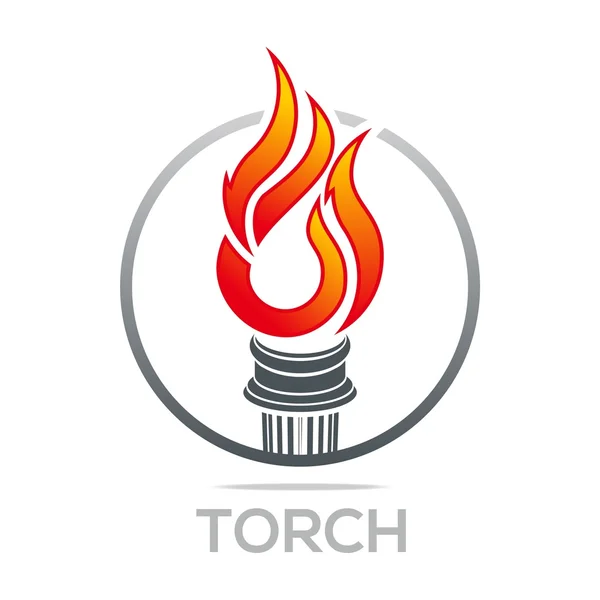 Flame fire torch design luxury logo icon shape vector — Stock Vector
