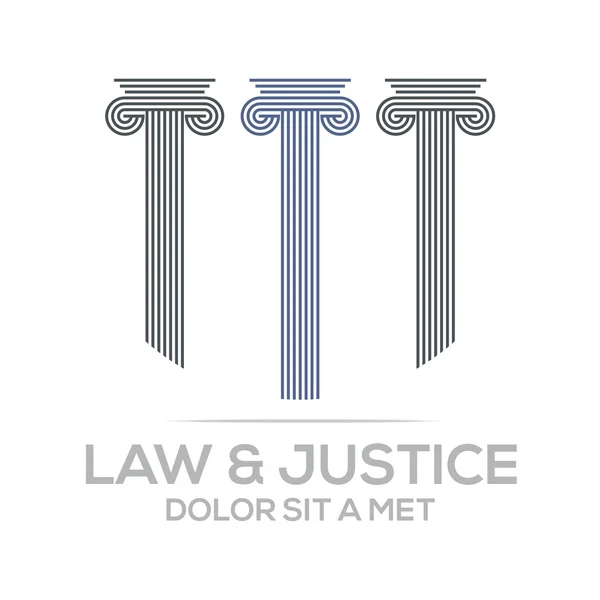 Logo bâtiment du droit et icône de la justice vecteur — Image vectorielle