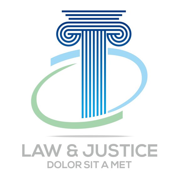 Logo law building and justice icon vector