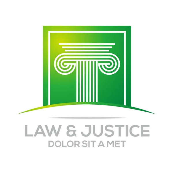 Logo zákon stavební a spravedlnosti ikonu vektor — Stockový vektor