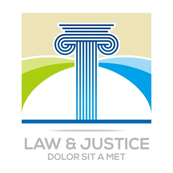 Logo law building and justice icon vector — Stock Vector