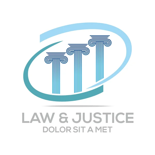 Logo law building and justice icon vector — Stock Vector