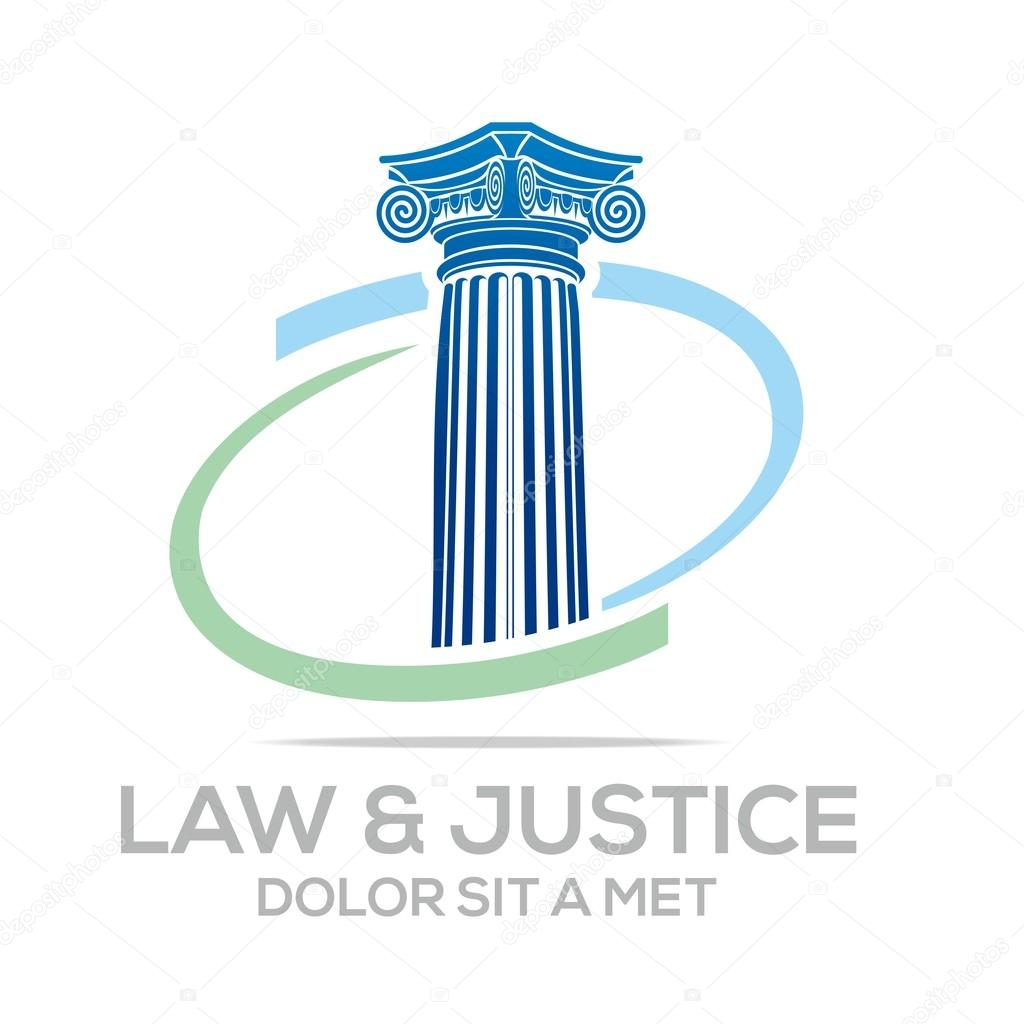 Logo law building and justice icon vector