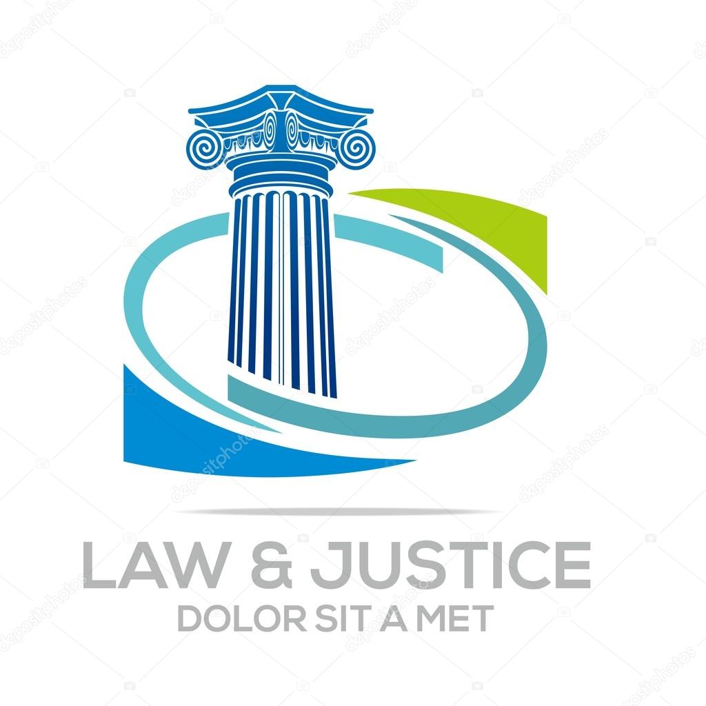 Logo law building and justice icon vector