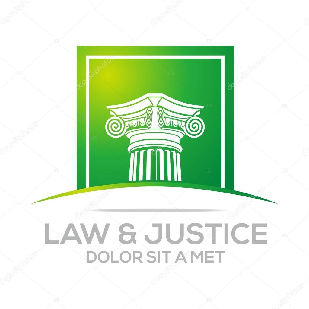 Logo law building and justice icon vector