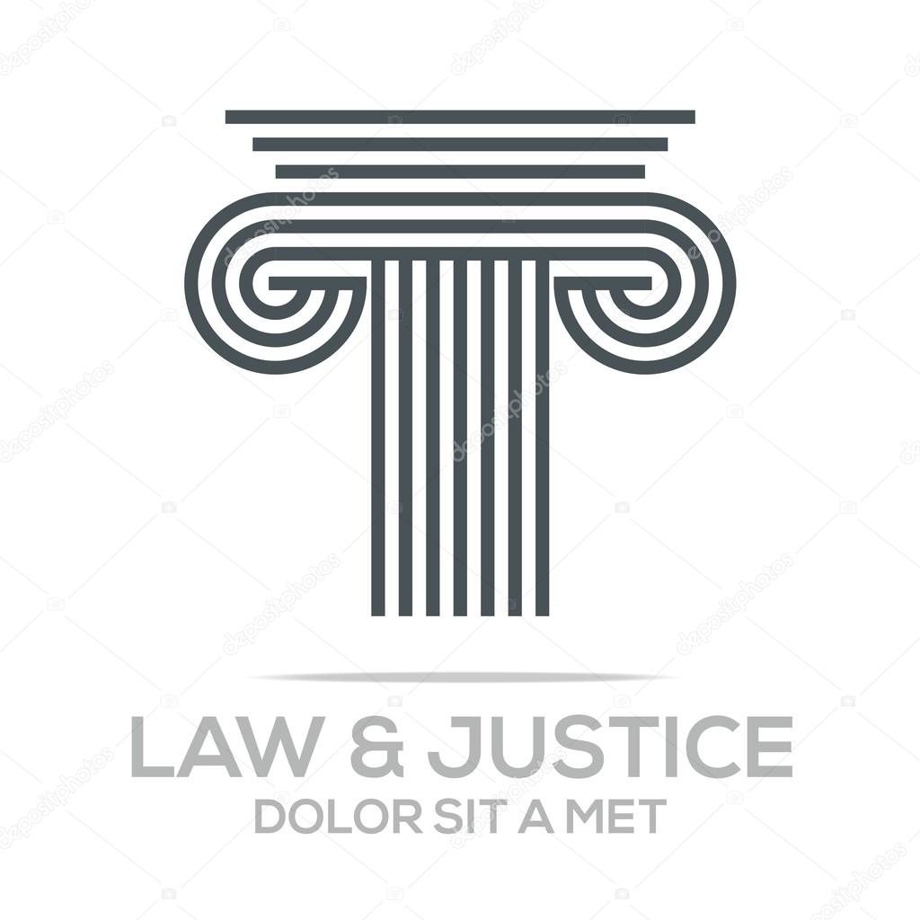 Logo law building and justice icon vector