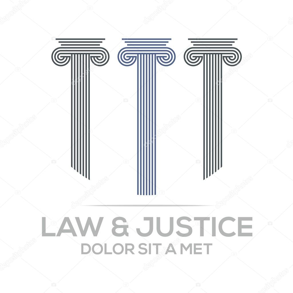 Logo law building and justice icon vector