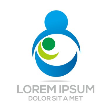Logo Vector Circle People Abstract Care