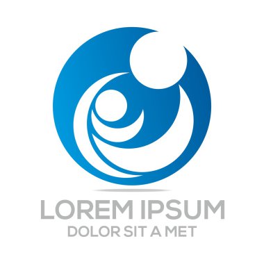 Logo Vector Circle People Abstract Care