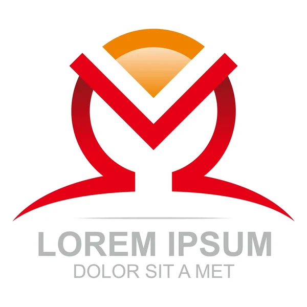 Logotipo abstracto Vector Letra M Círculo Iconos de diseño de símbolos — Vector de stock