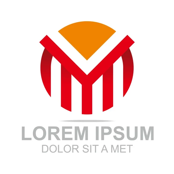 Logotipo abstracto Vector Letra M Círculo Iconos de diseño de símbolos — Archivo Imágenes Vectoriales