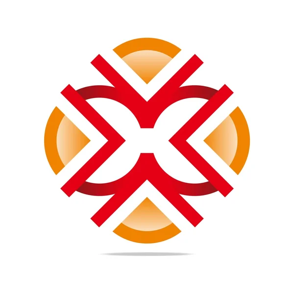 Logo Abstract Vector Letter X Circle Symbol Design Icons — Stockový vektor