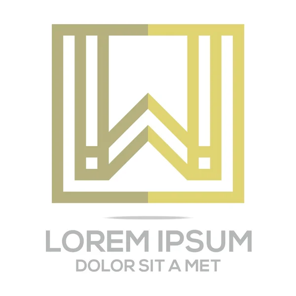 Logo Lettera W Ali Simbolo Design Icone Vettore — Vettoriale Stock