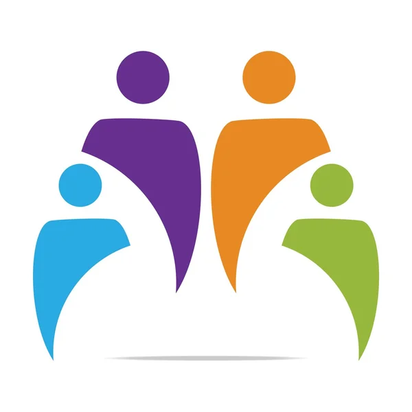 Logo Familia Infantil Personas con Niños, Organización Social Team — Vector de stock