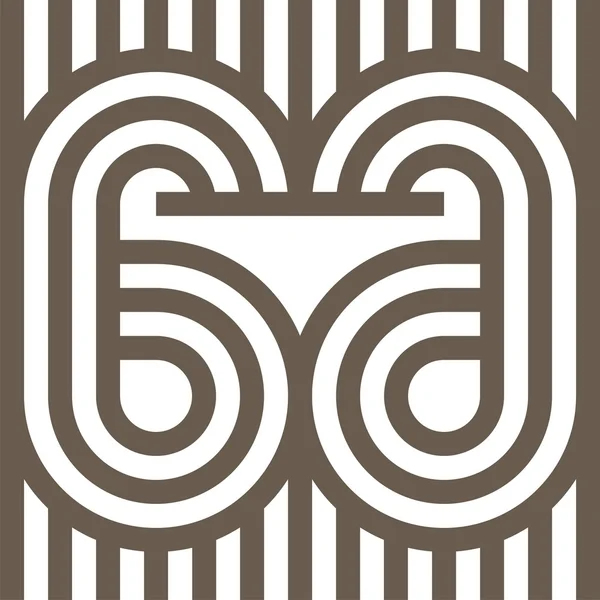 Logo Carta Linha GA Alphabet Vector Design — Vetor de Stock