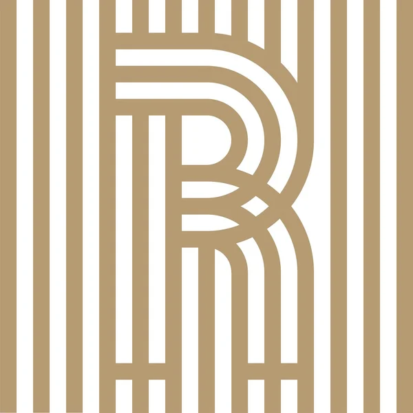 Logotipo Carta Linha R alfabeto Vector Design —  Vetores de Stock