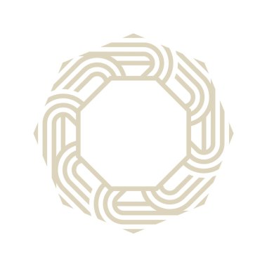 Logo octagon line abstract vector