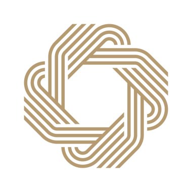 Logo octagon line abstract vector