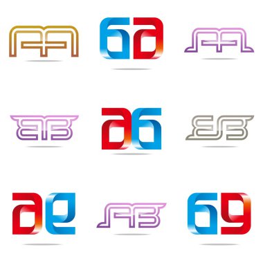 Logo all sales blue abstract symbol vector