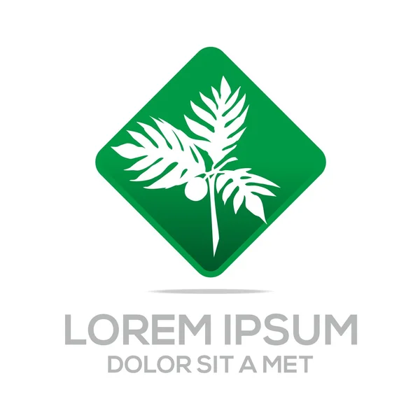 Logo palm tree natural vector symbol — Stok Vektör