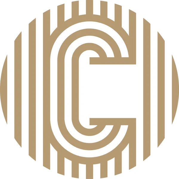 Logotipo Carta Linha C alfabeto Vector Design — Vetor de Stock