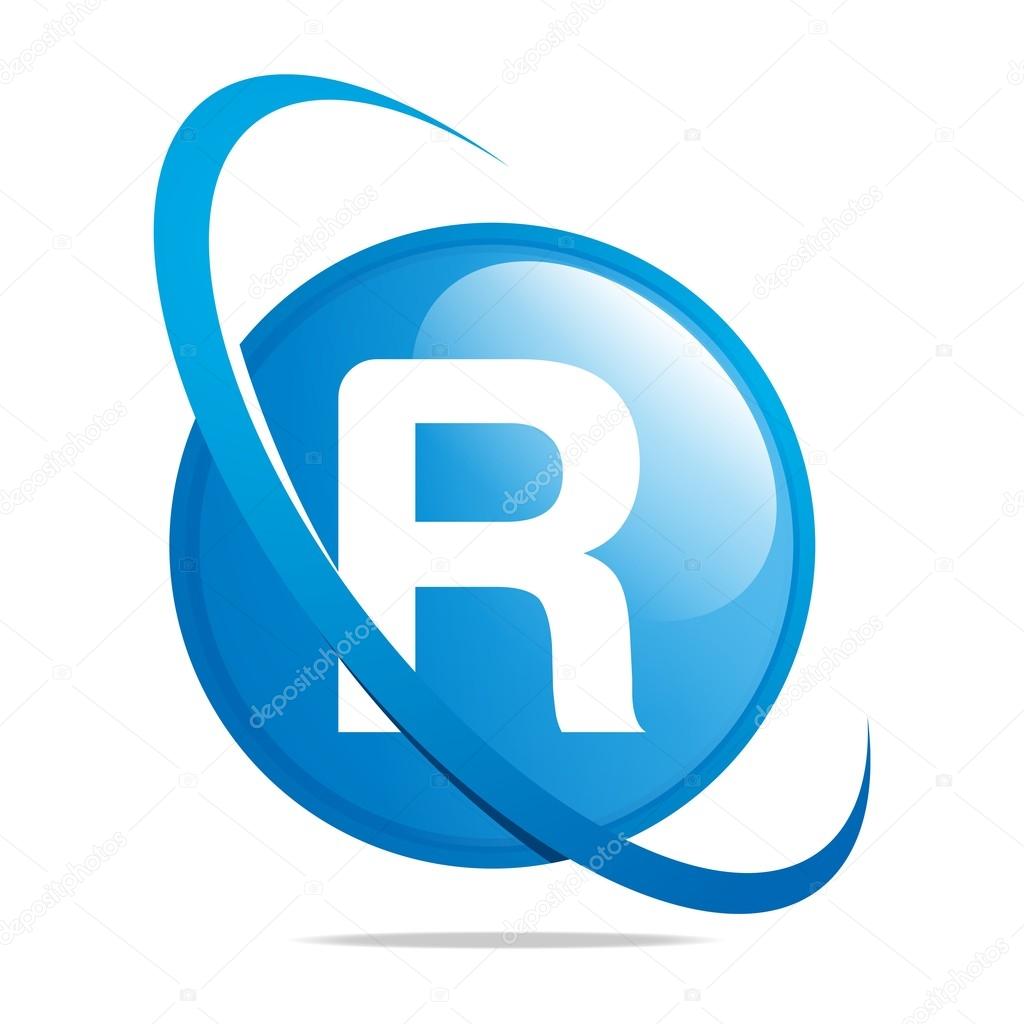 Logo circle globe round letter R blue abstract vector Stock Vector ...