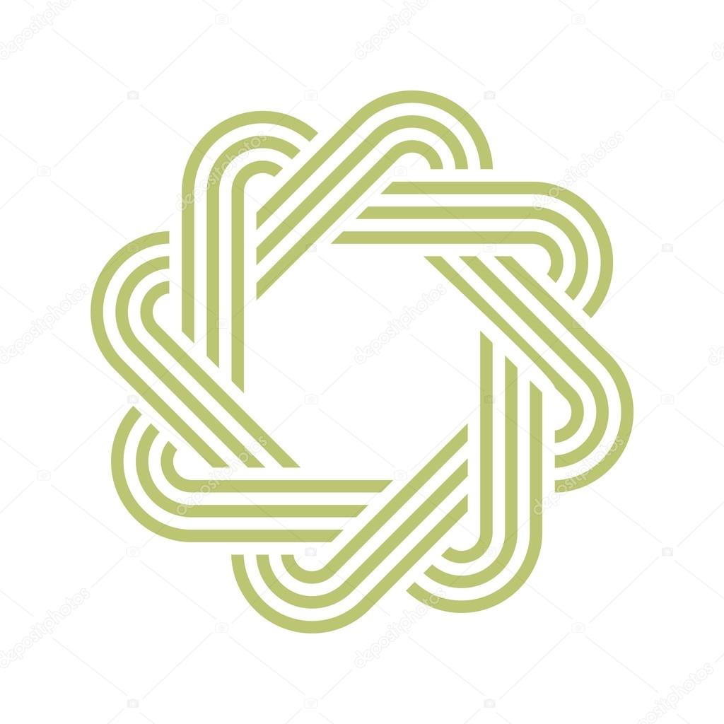 Vector, logo, line, design, element, with, business, card, template, geometric,