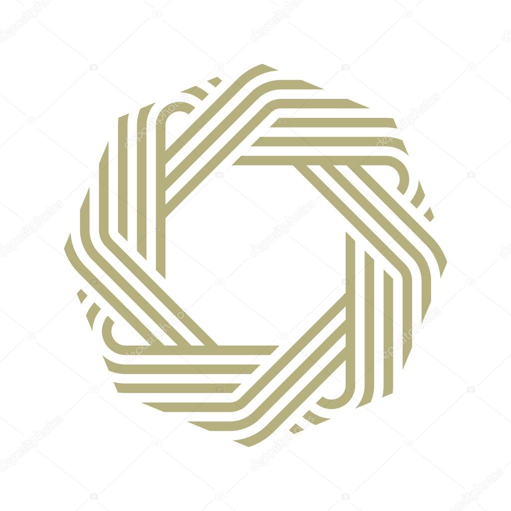 Vector, logo, line, design, element, with, business, card, template, geometric,