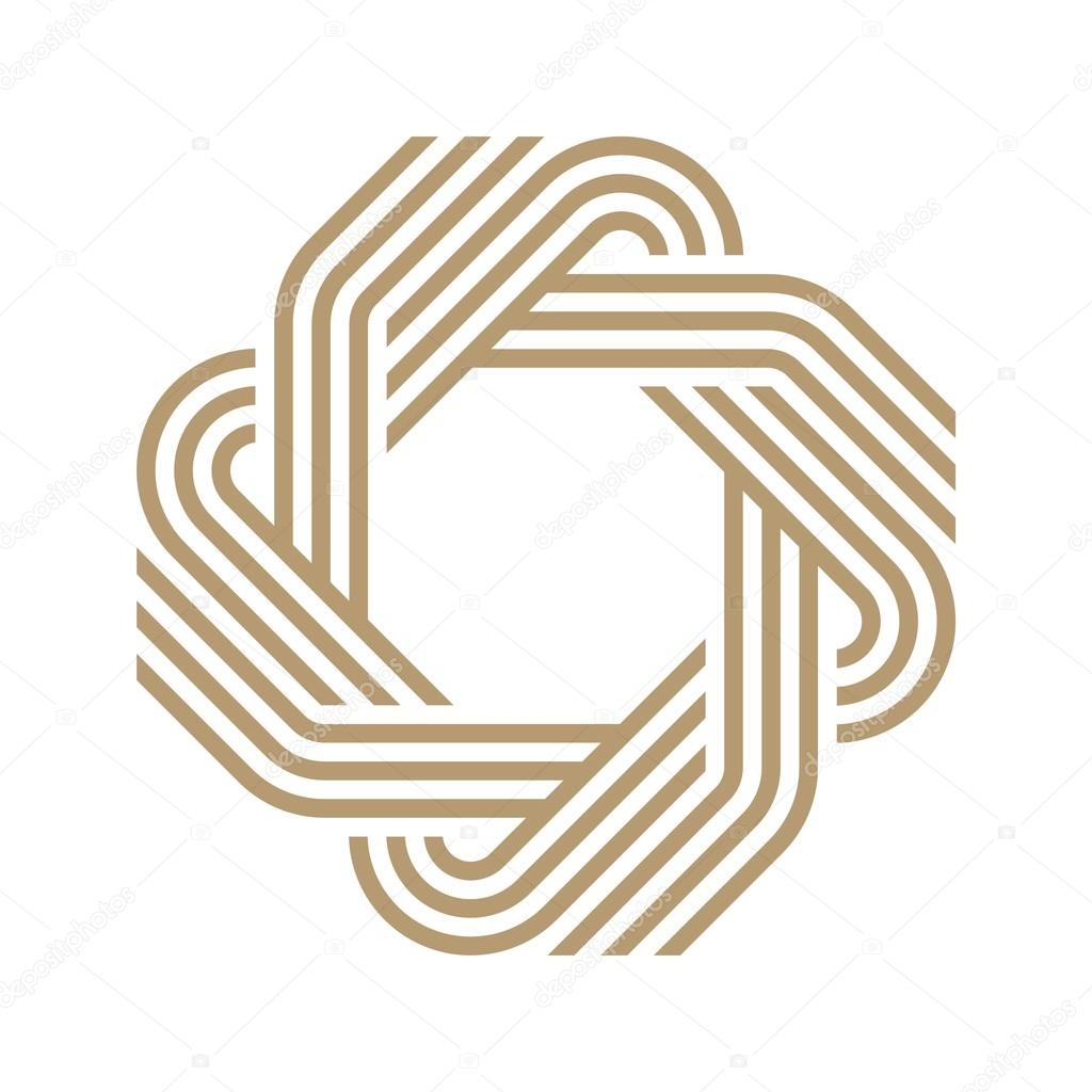 Vector, logo, line, design, element, with, business, card, template, geometric,