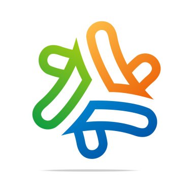 Logo abstract triangle design vector