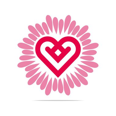 Soyut Logo kalp aşk tasarım vektör iş