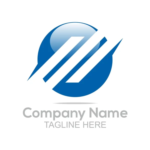 Logo Design Company Name Hexagon Line Blue Symbol Icon Abstract Vector — Stock Vector
