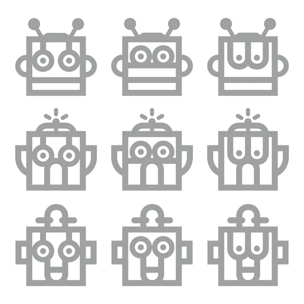 Logo Robot Head Silver Technology Icon Symbol Vector — Wektor stockowy