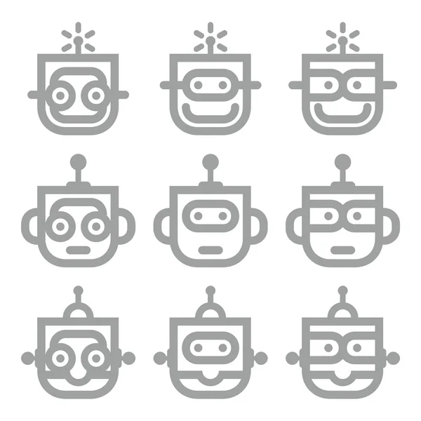 Logo Robot Head Silver Technology Icon Symbol Vector — стоковий вектор