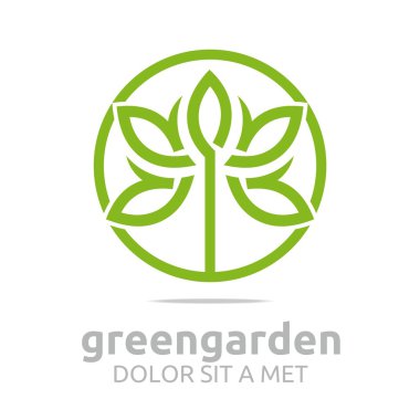 Soyut logo daire ekoloji çiçek tasarım vektör yaprak
