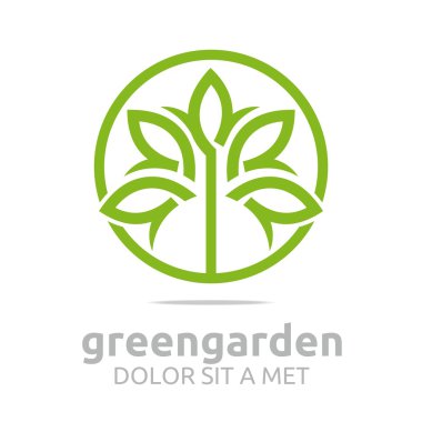 Soyut logo daire ekoloji çiçek tasarım vektör yaprak