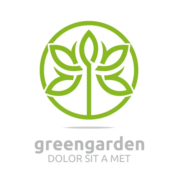 Streszczenie logo wychodzi koło ekologia kwiatowy wzór wektor — Wektor stockowy